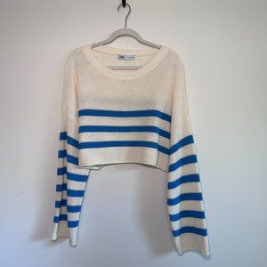 Zara Striped Crop Knit Sweater